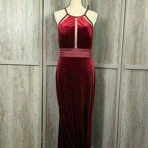 City Triangle NWT Long Velvet Dress